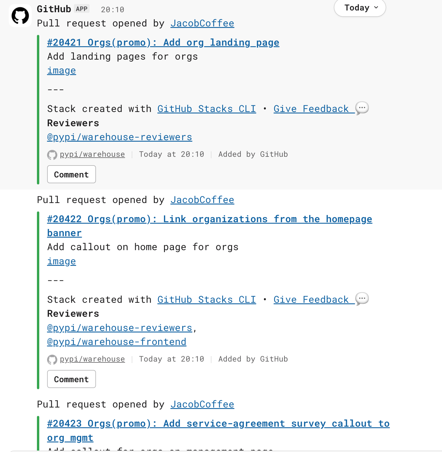 Slack spam!